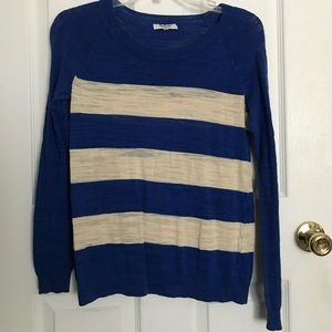 Madewell Blue and Cream Striped Long-Sleeve top